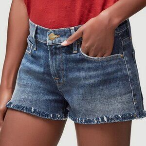 FRAME Le Cutoff Shredded Raw Denim Shorts Size 26